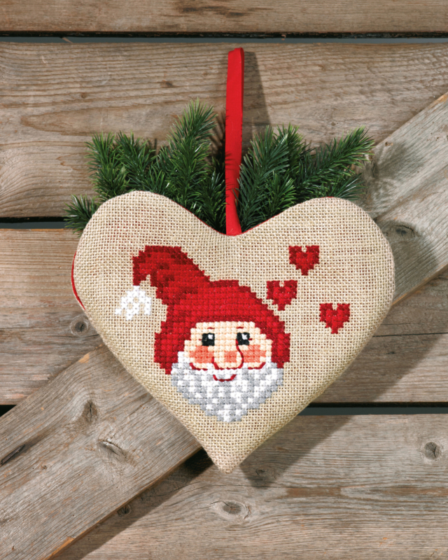 Broderi Kit – Julemand Hjerte
