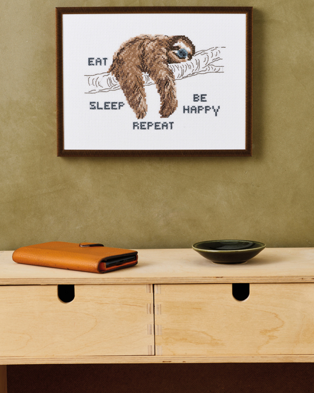 Billede af Broderi Kit - Eat, sleep, be happy - Repeat