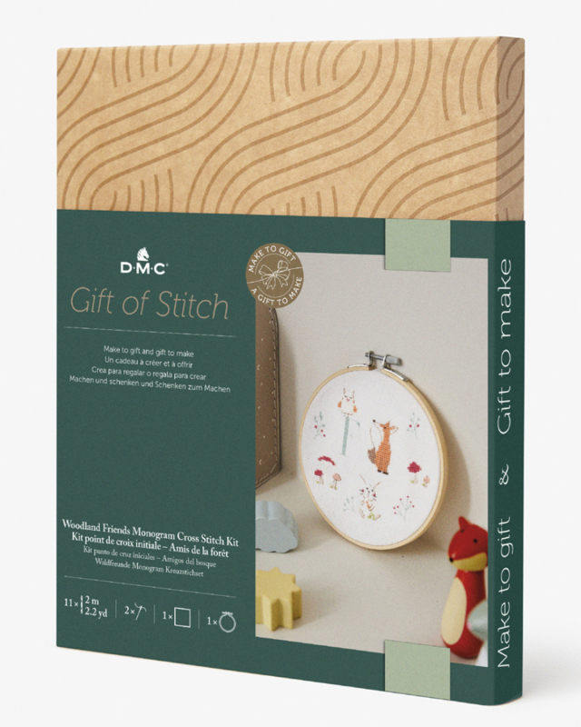 DMC Woodland Friends Monogram Cross Stitch Kit