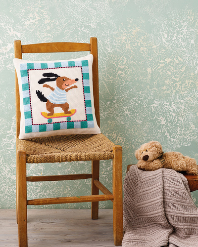 Broderi Kit - Hund på pude